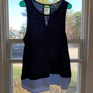 J. Crew keyhole navy tank top